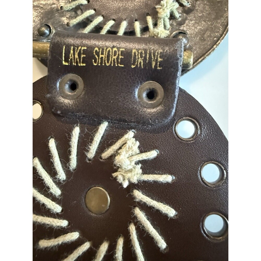 Vintage Lake Shore Drive Y2K Concho-Style Disc Belt Western Boho Brown Brass Ton - Picture 4 of 6
